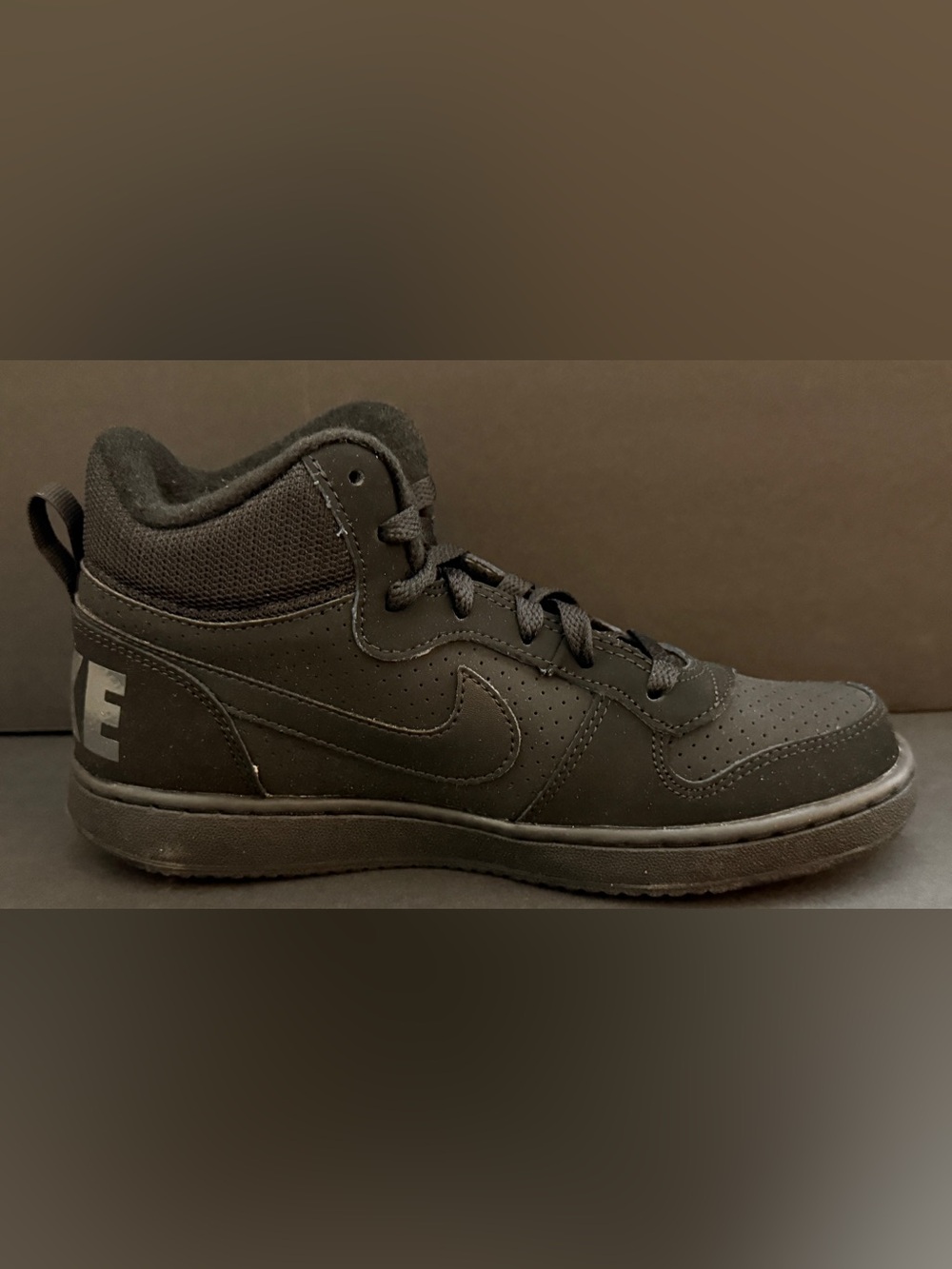 Nike Court Borough Mid (GS) Triple Black Shoes 839977-001